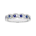 14k White Gold 1/4 Carat T.w. Diamond & Sapphire Braided Ring, Women's, Size: 5, Blue