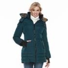 Women's Hfx Faux-fur Trimmed Puffer Jacket, Size: Medium, Med Green