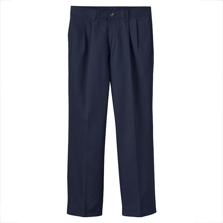 Boys 8-20 Chaps School Uniform Pleated Twill Pants, Boy's, Size: 12, Blue (navy)