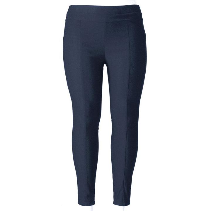 Plus Size Simply Vera Vera Wang Twill Panel Pull-on Pants, Women's, Size: 0x, Blue (navy)