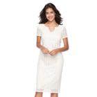 Women's Ronni Nicole Eyelet Sheath Dress, Size: 14, Beige Over