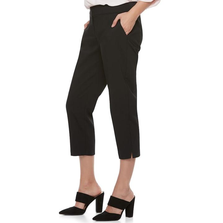 Women's Apt. 9&reg; Torie Straight-leg Capri Pants, Size: 0, Black