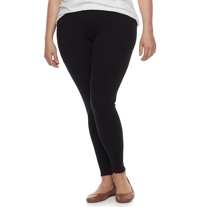 Plus Size Sonoma Goods For Life&trade; Jersey Leggings, Women's, Size: 2xl, Black
