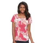 Women's Croft & Barrow&reg; Henley Tee, Size: Medium, Med Pink