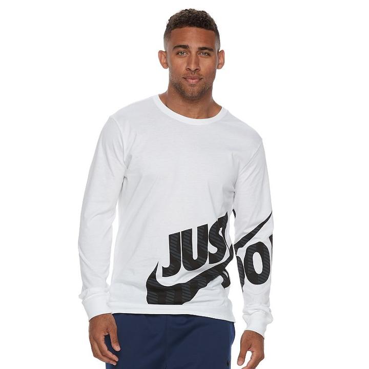 Men's Nike Just Do It Raglan Tee, Size: Large, White
