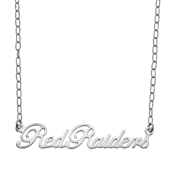 Fiora Sterling Silver Texas Tech Red Raiders Necklace, Women's, Size: 16, Grey