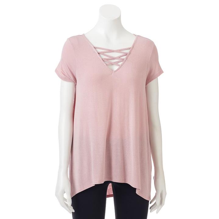 Women's French Laundry Crisscross Tee, Size: Small, Beige Over