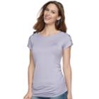 Maternity A:glow Ruched Snap-shoulder Nursing Tee, Women's, Size: L-mat, Med Purple