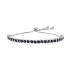 Sterling Silver Lab-created Sapphire S-link Lariat Bracelet, Women's, Size: 9, Blue