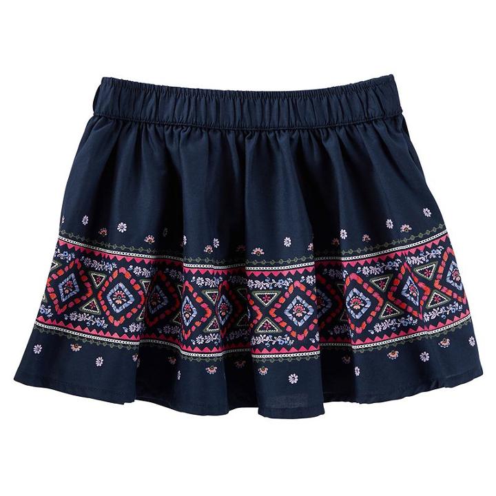 Toddler Girl Oshkosh B'gosh&reg; Floral Embroidered Skirt, Size: 3t, Med Blue