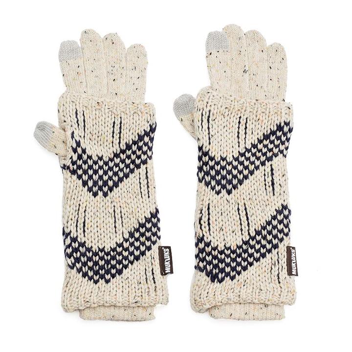 Muk Luks 3-in-1 Zigzag Tech Gloves, Women's, Natural