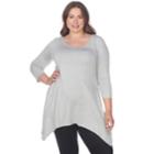 Plus Size White Mark Handkerchief Tunic Top, Women's, Size: 3xl, Grey
