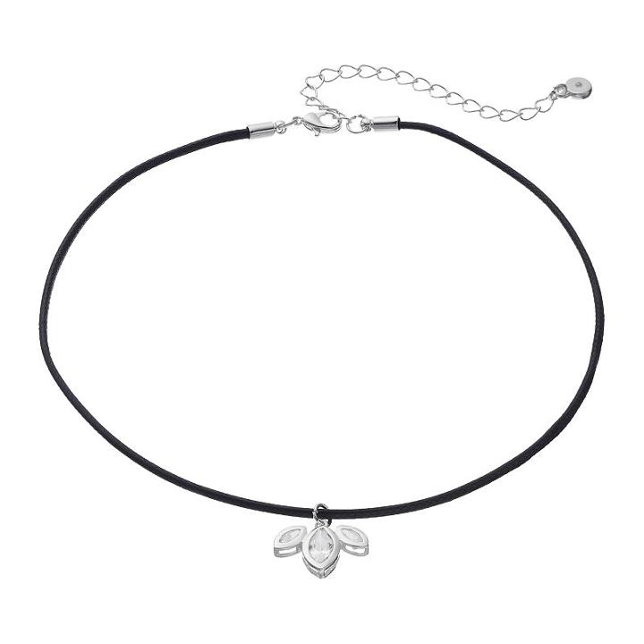 Lc Lauren Conrad Cubic Zirconia Marquise Cluster Choker Necklace, Women's, Black