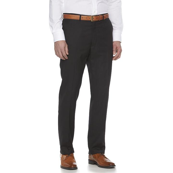 Men's Apt. 9 Mini Shadow Extra-slim Suit Pants, Size: 32x30, Black
