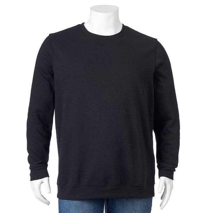 Big & Tall Croft & Barrow&reg; Fleece Crewneck Sweatshirt, Men's, Size: L Tall, Black