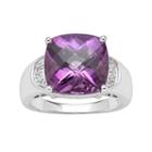 Sterling Silver Amethyst And Diamond Accent Ring, Women's, Size: 8, Purple