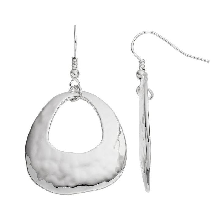Apt. 9&reg; Nickel Free Hammered Teardrop Earrings, Women's, Silver