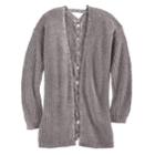 Girls Plus Size Cloud Chaser Lace-up Back Cardigan Sweater, Size: M Plus, Grey