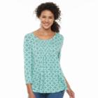 Women's Croft & Barrow&reg; Smocked-bib Top, Size: Xl, Light Blue