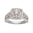 Simply Vera Vera Wang Two Tone 14k White Gold 1 1/4 Carat T.w. Diamond Halo Engagement Ring, Women's, Size: 7