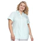 Plus Size Croft & Barrow&reg; Button-front Top, Women's, Size: 4xl, Med Blue