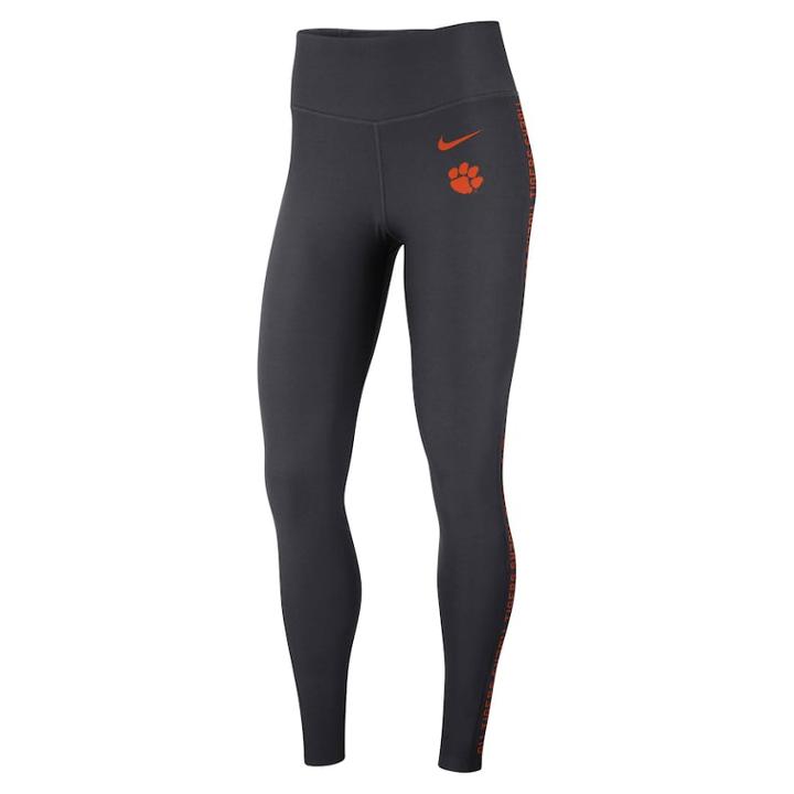 Women's Nike Clemson Tigers Dri-fit Leggings, Size: Medium, Grey