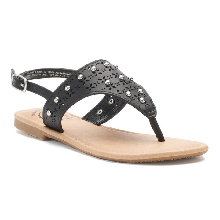 So&reg; Chop Out Girl's Sandals, Size: 1, Black