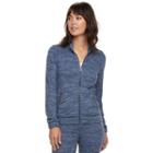 Women's Juicy Couture Marled Hoodie Jacket, Size: Small, Blue