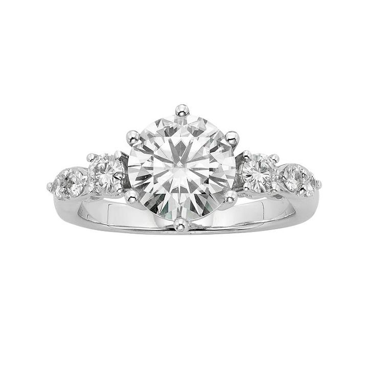 Forever Brilliant Lab-created Moissanite Engagement Ring In 14k White Gold (2 1/5 Carat T.w.), Women's
