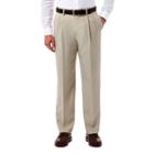 Men's Haggar Eclo Stria Classic-fit Pleated Dress Pants, Size: 40x30, White Oth