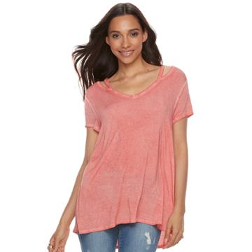 Women's Olivia Sky Cutout Tee, Size: Large, Brt Orange