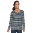 Women's Croft & Barrow&reg; Essential V-neck Top, Size: Xl, Dark Blue