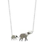 Silver Plated Crystal Elephant Pendant Necklace, Women's, Size: 18, Grey