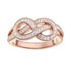 Crystal 14k Rose Gold Over Silver-plated Infinity Ring, Women's, Size: 7, White