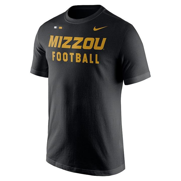 Men's Nike Missouri Tigers Football Facility Tee, Size: Small, Black