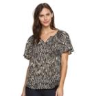 Women's Apt. 9&reg; Flutter Sleeve Top, Size: Medium, Med Beige