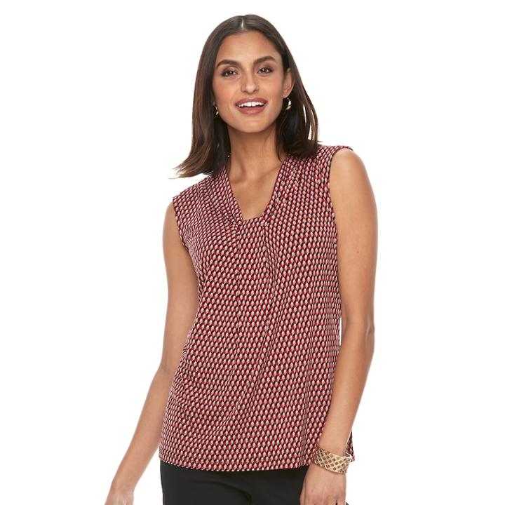 Women's Dana Buchman Knot-front Top, Size: Medium, Red