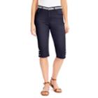 Women's Gloria Vanderbilt Sasha Belted Denim Skimmer Capris, Size: 10, Blue