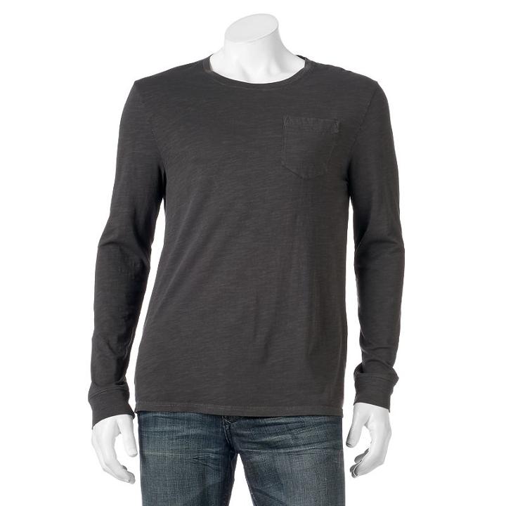Men's Sonoma Goods For Life&trade; Garment-dyed Pocket Tee, Size: Xl, Grey