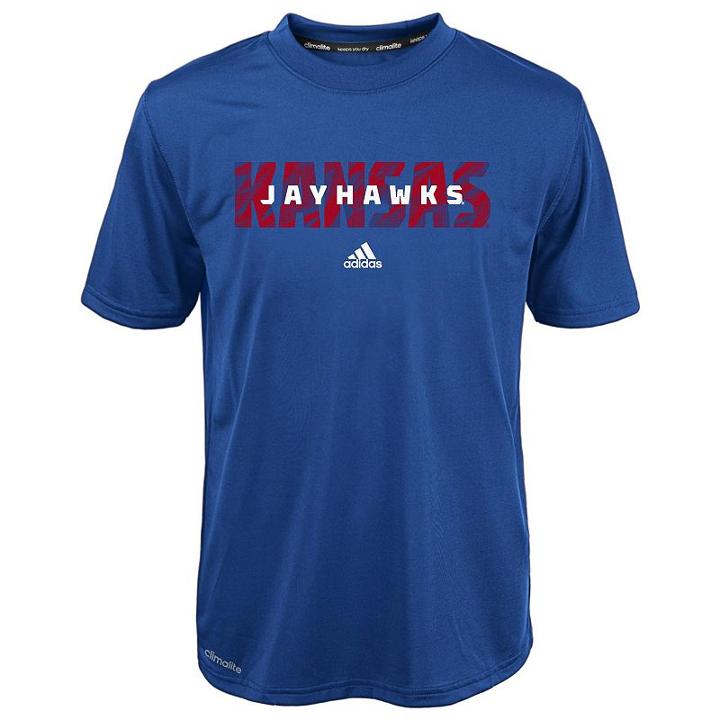 Boys 8-20 Adidas Kansas Jayhawks Shocked Climalite Tee, Size: S(8), Blue
