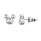 Disney's Mickey Mouse Crystal Birthstone Stud Earrings, White