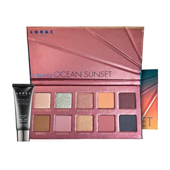Lorac Unzipped Ocean Sunset Eyeshadow Palette With Mini Eye Primer, Multicolor