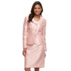 Women's Le Suit Sateen Shawl Collar Jacket & Skirt Suit, Size: 16, Light Pink
