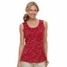 Women's Croft & Barrow&reg; Pleated Scoopneck Tank, Size: Xxl, Med Red