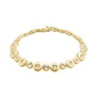 1/5 Carat T.w. Diamond 18k Gold Over Silver Circle Link Bracelet, Women's, Size: 7.25, White