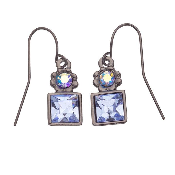 1928 Simulated Sapphire Drop Earrings, Women's, Blue