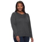 Plus Size Essential Croft & Barrow&reg; Button-front Cardigan, Women's, Size: 1xl, Dark Grey