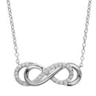 Two Hearts Forever One 1/4 Carat T.w. Diamond Sterling Silver Double Infinity Necklace, Women's, White
