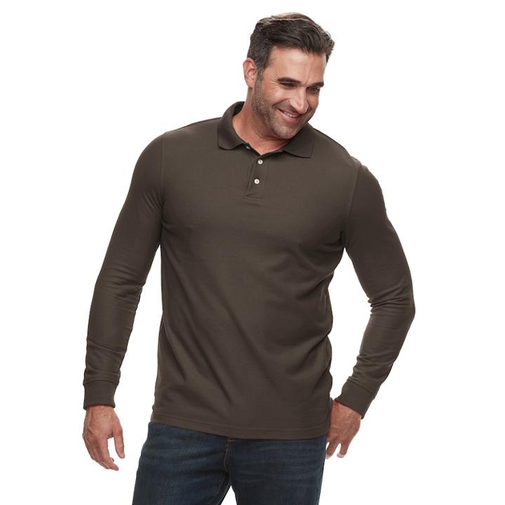Big & Tall Croft & Barrow&reg; Classic-fit Easy-care Pique Polo, Men's, Size: Xxl Tall, Med Brown