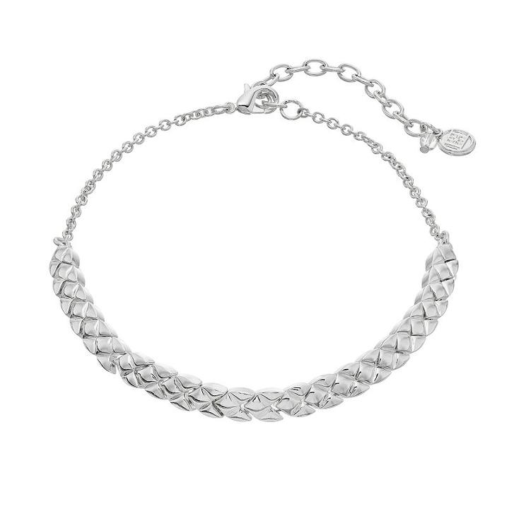 Dana Buchman Textured Chevron Link Choker Necklace, Women's, Silver